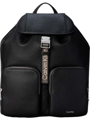 Calvin Klein Webbıng Strap Flap B﻿ackpack