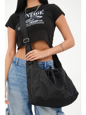 Mute Bag Ayarlanabilir Saplı Su Geçirmez / Çapraz Kullanıma Uygun Siyah Çantası (50*30)