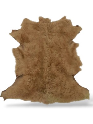 Ottoman Pouffe Hakiki Gerçek Deri Koyun Postu 60X64CM