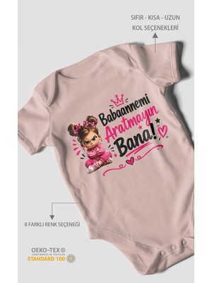 Morivo Kids Babaanneye Özel Kısa Kollu Bebek Body %100 Pamuk
