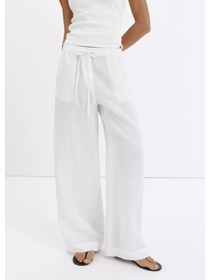 Mango Keten Wide Leg Pantolon