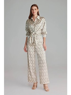 Gusto Monogram Pantolon - Gri