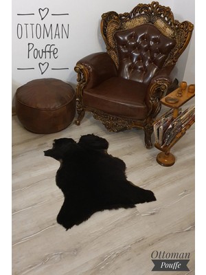Ottoman Pouffe Hakiki Koyun Derisi Özel Ipek Serisi 57X77CM, Ipeksi Yumuşaklık ve Parlaklık, Dana Deri Posteki