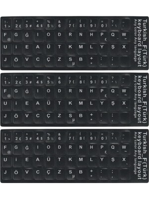 Mn6 MF01 F Klavye Sticker/3 Adet-Laptop Pc Uymlu-Silinmez/türkçe F Klavye Sticker (3)