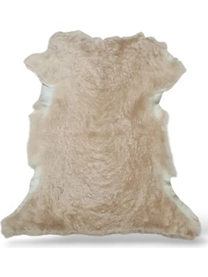 Ottoman Pouffe Hakiki Koyun Derisi Özel Ipek Serisi 60X66CM, Ipeksi Yumuşaklık ve Parlaklık, Dana Deri Posteki