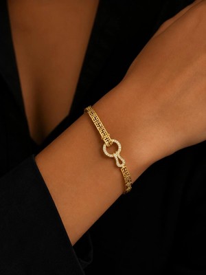 Melisa Takı & Aksesuar 14K Gold Renk cm Zirkon Taşlı Bileklik 18+2cm Ayarlanabilir