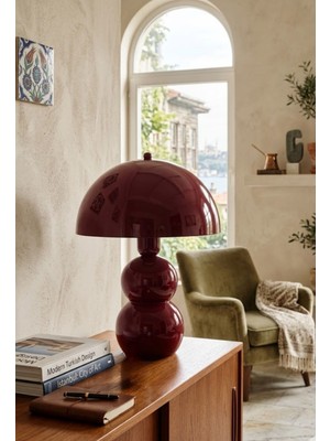 Apliqa Bob Vişne Çürüğü Bordo Masa Lambası Pinterest Model Bohem Retro Renkli Abajur