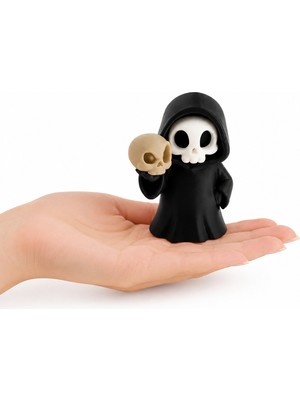 Yapı3D Sevimli Kuru Kafa Figürü Dekoratif Masaüstü Biblo Sert Plastik Ev Ofis Raf Süsü Gotik Dekor