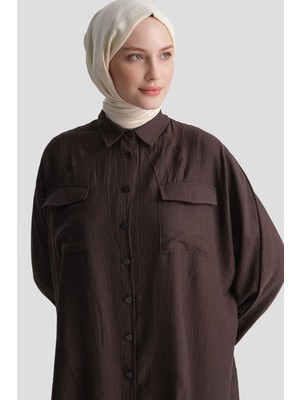 Armine Rayon Karışımlı Tunik Kahverengi