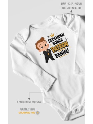 Morivo Kids Dedemden Sonra Patron Benim! Uzun Kollu Çıtçıtlı Bebek Body