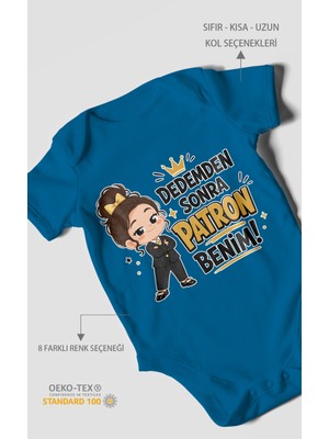 Morivo Kids Dedemden Sonra Patron Benim Kısa Kollu Bebek Body %100 Pamuk