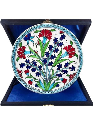 Çini Evi Iznik Çini Tabak  Karanfil Bahçesi 18 cm