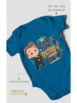 Morivo Kids Dedemden Sonra Patron Benim! Kısa Kollu Bebek Body %100 Pamuk