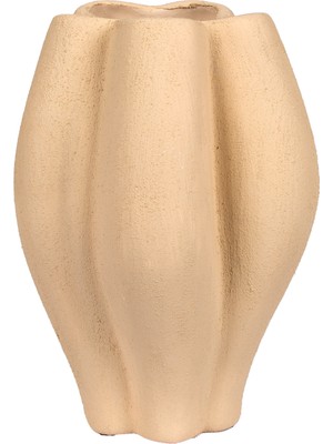 Herdekora Dekoratif Seramik Vazo Side Krem 15X22 Cm.
