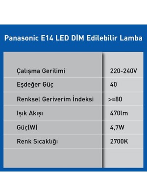 E14 LED Dim Lamba 4,7W 470LM 2700K