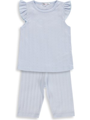 Civil Girls Kaprili 2-5 Yaş Pijama Takımı - Mavi