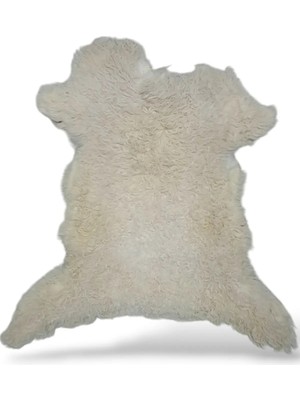 Ottoman Pouffe Hakiki Gerçek Deri Kıvırcık Tüylü Tigrado Koyun Postu 75X70CM, Posteki Dana Inek Post