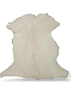 Ottoman Pouffe Hakiki Gerçek Deri Koyun Postu 63X66CM