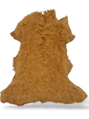 Ottoman Pouffe Hakiki Gerçek Deri Koyun Postu 55X61CM