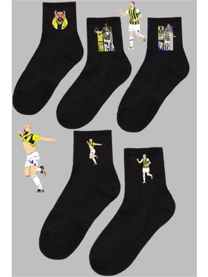 Rabona Fashion Zaferin Kahramanları Sarı-Lacivert 5'li Taraftar Çorabı