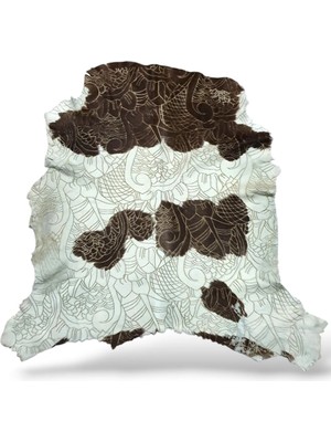 Ottoman Pouffe Art Deco Eskitme Stil Hakiki Gerçek Deri Dana Post 72X90CM