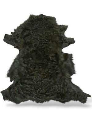 Ottoman Pouffe Hakiki Gerçek Deri Koyun Postu 70X77CM