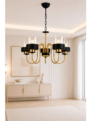 Esslight Royal 5’li Eskitme Bal Camlı Salon Mutfak Yatak Odası Avizesi