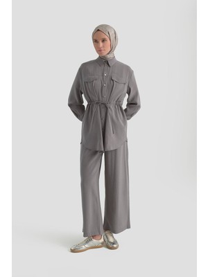 Armine Trend Beli Büzgü Detaylı Pantolonlu Ikili Takım 26YT619