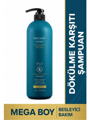 Avca Bira Mayası Özlü Saç Dökülme Karşıtı Şampuan 1 Litre - Beer Yeast Anti Hair Loss Scalp Activating Shampoo 1000 ml