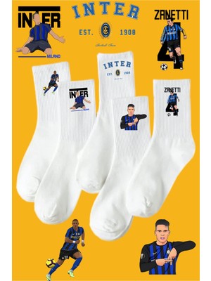 Rabona Fashion Inter Milano Efsaneleri 5'li Taraftar Çorabı