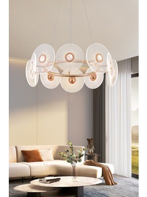 Apliqa Vetro 10'lu Yuvarlak LED Salon Avize