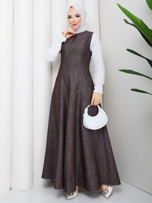 Tansel Kot Ceketi Düğmeli Jile Elbise Kahve  HNT85971