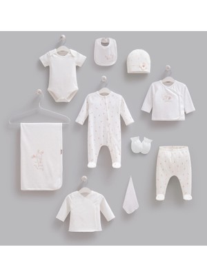 Caramell %100 Pamuk Rose Kız 10LU Set Ekru