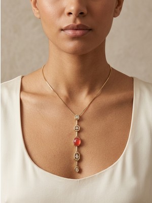 Mia Donna Jewelry Mia Donna Kuvars Moru Y Çelik Kolye