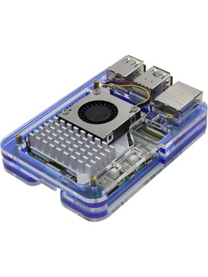 Raspberry Pi 5 8 Katmanlı Şeffaf Akrilik Kasa + Resmi Active Cooler