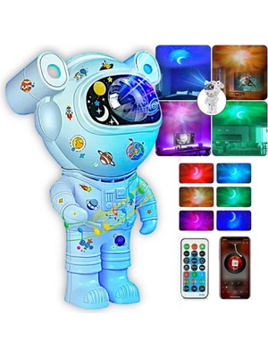 Tastech Astronaut Speaker Projector Lamp Bluetooth Speaker Stickerlı Kumandalı Astronot Model Gece Lambası