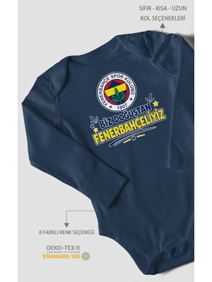 Morivo Kids Biz Doğuştan Fenerbahçeliyiz Uzun Kollu Çıtçıtlı Bebek Body