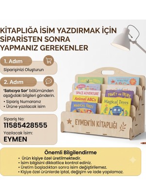 Simux Kişiye Özel Montessori Ahşap Mini Kitaplık - Kişiye Özel Çocuk Odası Kitaplık - Kişiye Özel Masaüstü Mini Kitaplık