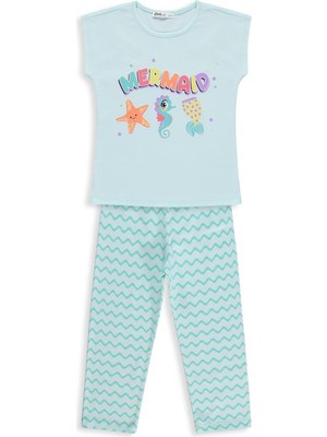 Civil Girls Mermaid Baskılı 10-13 Yaş Pijama Takımı - Yeşil