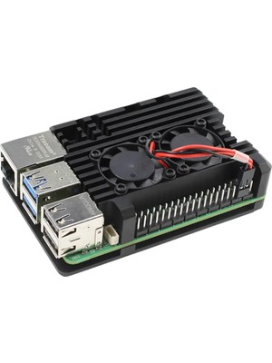 Raspberry Pi 5 Sabit Hızlı Çift Fanlı Alüminyum Soğutma Kasası