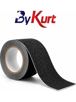 ByKurt Kaymaz Merdiven Bandı Siyah Zımpara Dokulu Kaydırmaz Bant 10 Metre