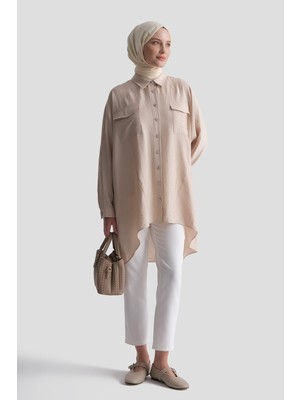 Armine Rayon Karışımlı Tunik Bej