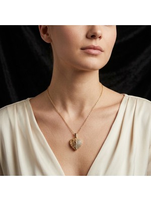 Mia Donna Jewelry Mia Donna - Kanatlı Sır Kalp Çelik Kolye