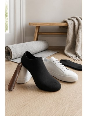 Eser Erkek Bambu Dikişsiz Sneaker Çorap Siyah 40-45 Numara Nefes Alan Günlük Kullanım