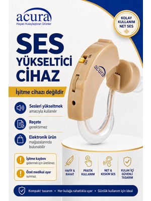 Acura Ses Yükseltici Kulaklık TWS Kulakiçi Bej Renkli Aktif Gürültü Önleme Özelliği ile Pratik Kullanım
