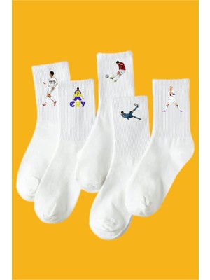 Rabona Fashion Cristiano Ronaldo Efsane Anlar 5'li Taraftar Çorabı