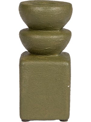 Herdekora Dekoratif Seramik Şamdan Sude Yeşil 7X15 Cm.