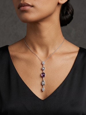 Mia Donna Jewelry Mia Donna Kuvars Moru Y Çelik Kolye
