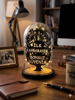 AyrStore Babalar Günü Hediyesi – Işıklı Fanus - Babalara Özel Hediye