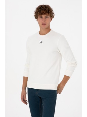 U.S. Polo Assn. Erkek Regular Fit Bisiklet Yaka Krem Sweatshirt 2237151